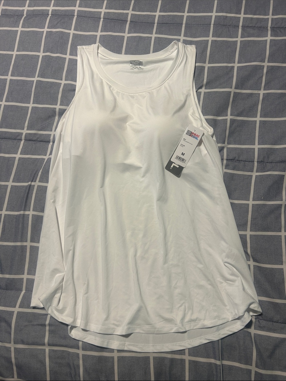 Coolibar White Sun Protective Scoop Neck Tank Top